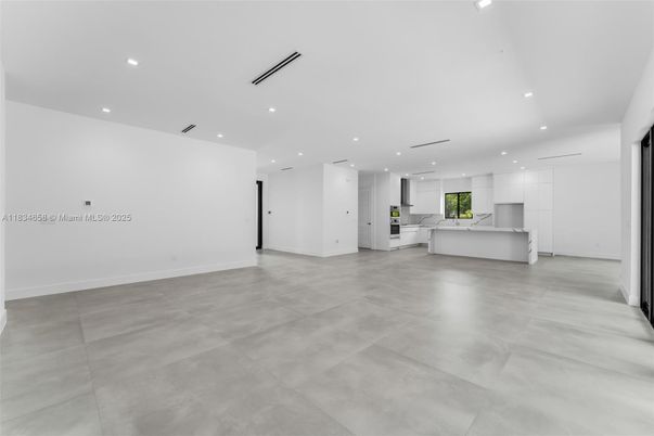 Empty room, Interior, Kitchen, Recessed Lighting