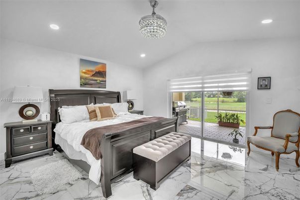 Bedroom, Interior, Marble, Recessed Lighting