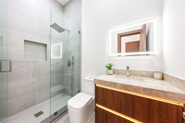 Bathroom, Glass Shower, Interior, Tile Countertops