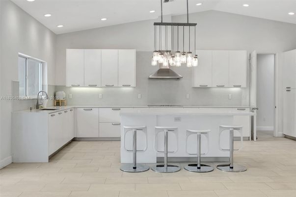 Interior, Kitchen, Pendant Lights, Recessed Lighting, Stainless Steel Appliances