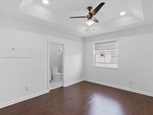 Bathroom, Empty room, Interior, Recessed Lighting, Wood Texture Flooring