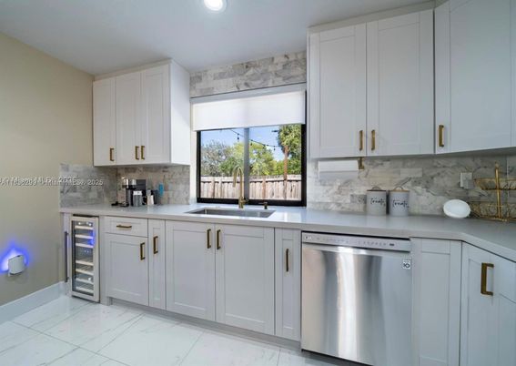 Interior, Kitchen, Marble, Recessed Lighting, Stainless Steel Appliances