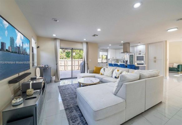 Interior, Kitchen, Living room, Marble, Recessed Lighting, Stainless Steel Appliances