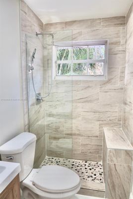 Bathroom, Glass Shower, Interior, Marble Walls