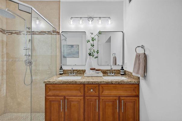 Bathroom, Dual Sink Vanities, Glass Shower, Interior