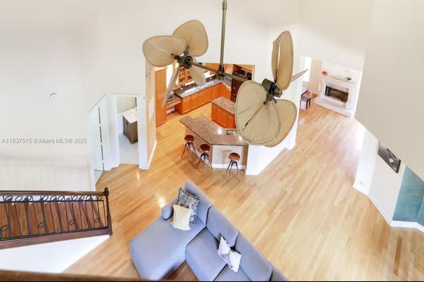 Dining room, Fireplace, Interior, Wood Texture Flooring