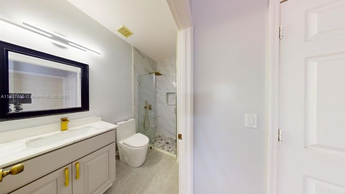 Bathroom, Interior, Marble Walls, Wood Texture Flooring