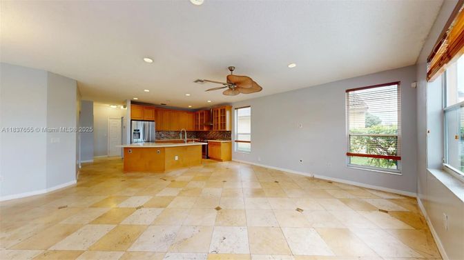 Empty room, Interior, Kitchen, Recessed Lighting
