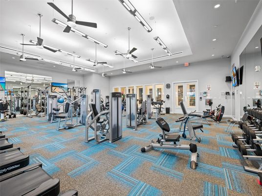 Fitness Equipment, Gym, Interior, Recessed Lighting