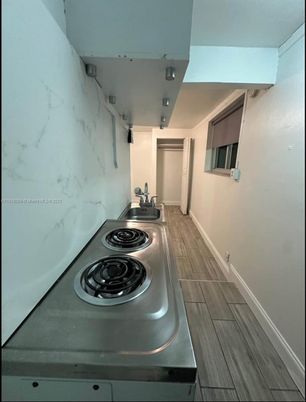 Interior, Kitchen, Marble Walls, Wood Texture Flooring