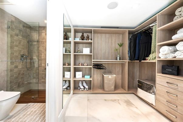 Bathroom, Glass Shower, Interior, Recessed Lighting, Walk-in Closets