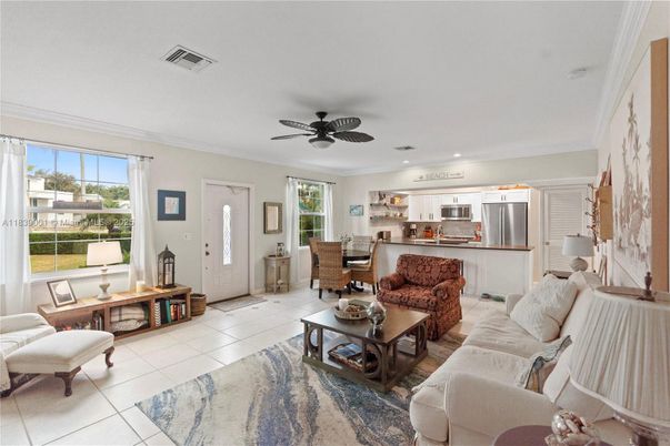 Dining room, Interior, Kitchen, Living room, Recessed Lighting, Stainless Steel Appliances