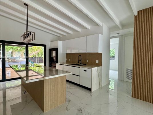 Interior, Kitchen, Marble, Pendant Lights