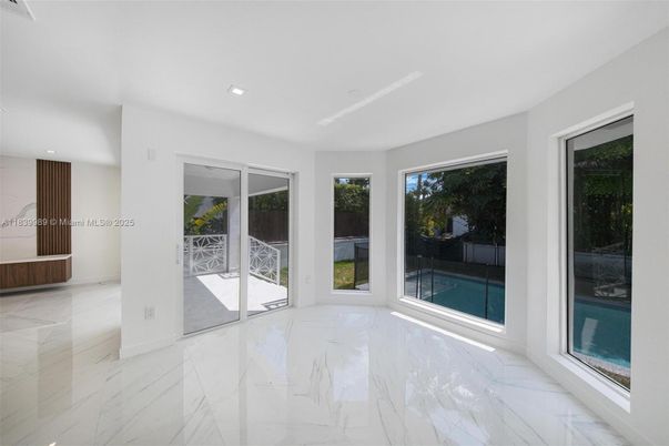Empty room, Interior, Marble, Recessed Lighting, Water