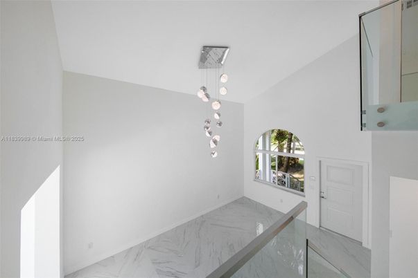 Empty room, Interior, Marble, Pendant Lights