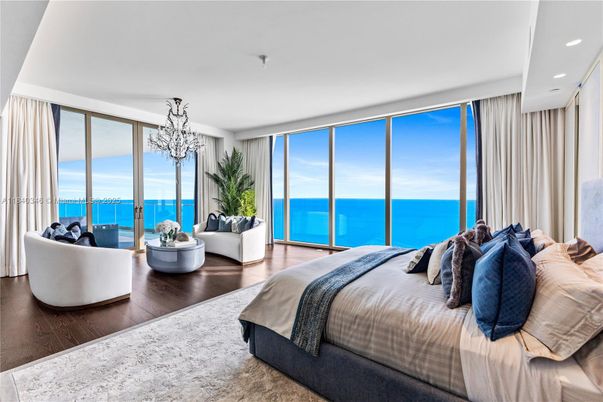 Bedroom, Chandelier, Interior, Recessed Lighting, Water, Wood Texture Flooring