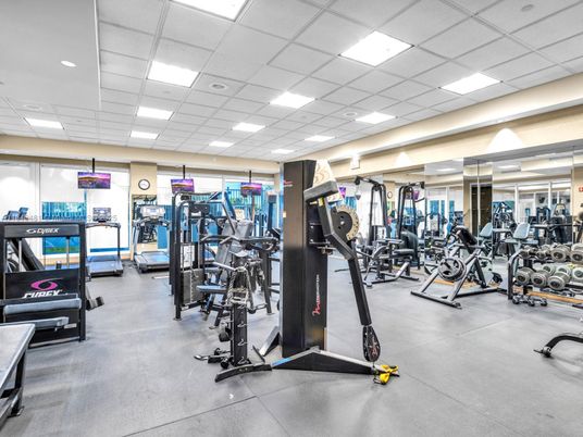 Fitness Equipment, Gym, Interior, Recessed Lighting