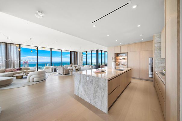 Interior, Kitchen, Living room, Recessed Lighting, Water, Wood Texture Flooring