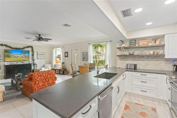Dining room, Interior, Kitchen, Living room, Recessed Lighting