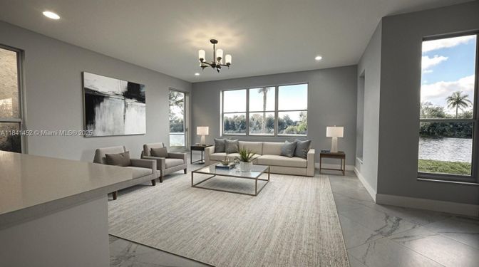Chandelier, Interior, Living room, Marble, Recessed Lighting, Water