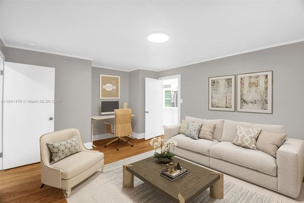 Home Office, Interior, Living room, Recessed Lighting, Wood Texture Flooring