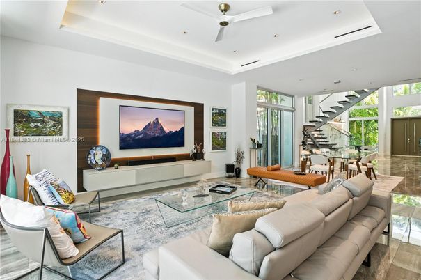 Interior, Living room, Piano, Recessed Lighting, Wood Texture Flooring