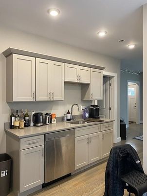 Interior, Kitchen, Recessed Lighting, Wood Texture Flooring