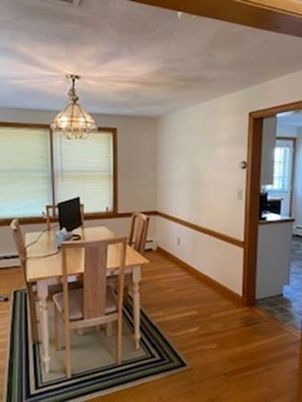 Chandelier, Dining room, Interior, Pendant Lights, Wood Texture Flooring
