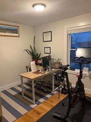 Fitness Equipment, Home Office, Interior, Wood Texture Flooring