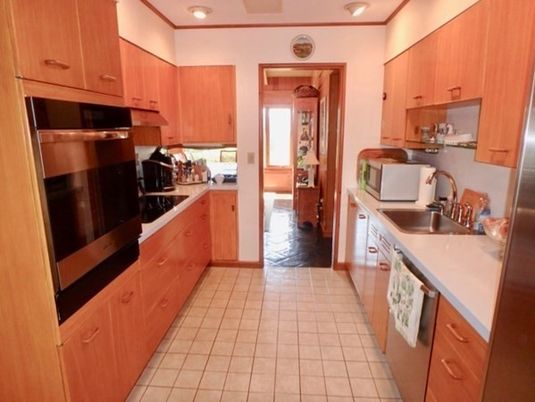 Interior, Kitchen, Recessed Lighting, Stainless Steel Appliances, Ceramic Tile