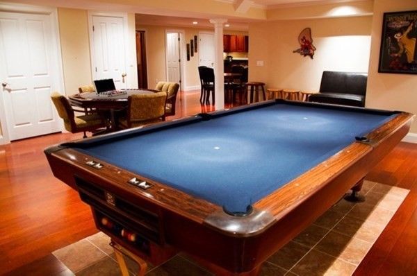 Interior, Wood Texture Flooring, Recessed Lighting, Billiard Table, Game Room, Ceramic Tile