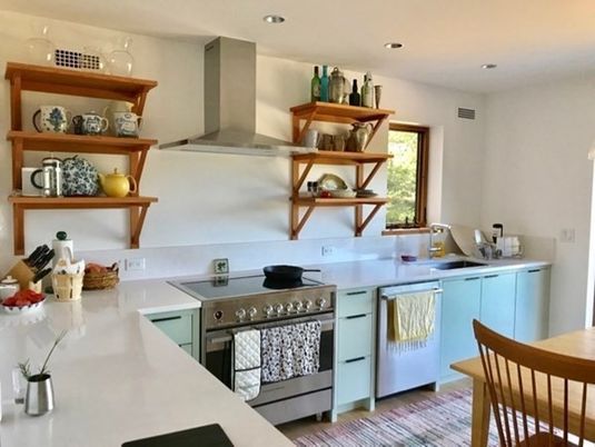 Interior, Kitchen, Wood Texture Flooring, Recessed Lighting