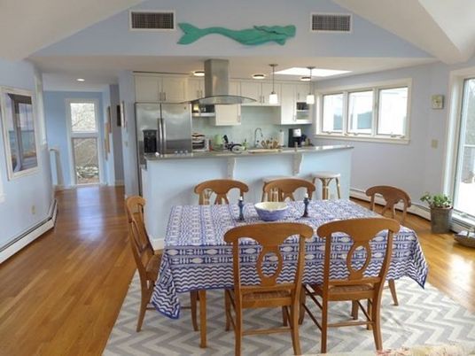 Interior, Kitchen, Wood Texture Flooring, Recessed Lighting, Dining room, Stainless Steel Appliances, Pendant Lights