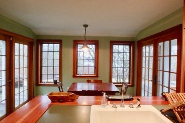 Interior, Wood Texture Flooring, Dining room, Home Office, Chandelier, Pendant Lights