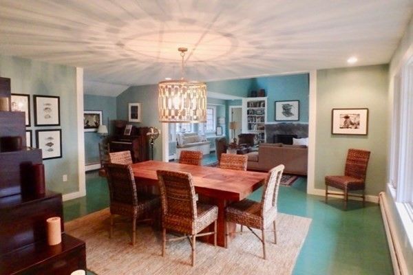 Interior, Wood Texture Flooring, Recessed Lighting, Living room, Dining room, Fireplace, Chandelier, Pendant Lights, Piano