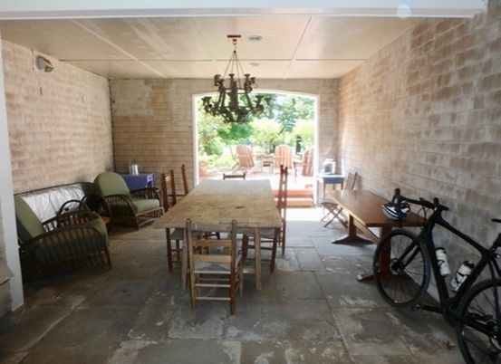 Interior, Dining room, Chandelier, Stone Walls