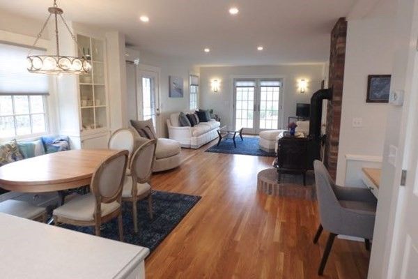Interior, Wood Texture Flooring, Recessed Lighting, Living room, Dining room, Chandelier