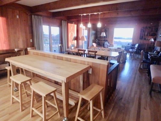 Interior, Kitchen, Wood Texture Flooring, Living room, Dining room, Wooden Beams, Wooden Ceilings, Wooden Walls, Pendant Lights
