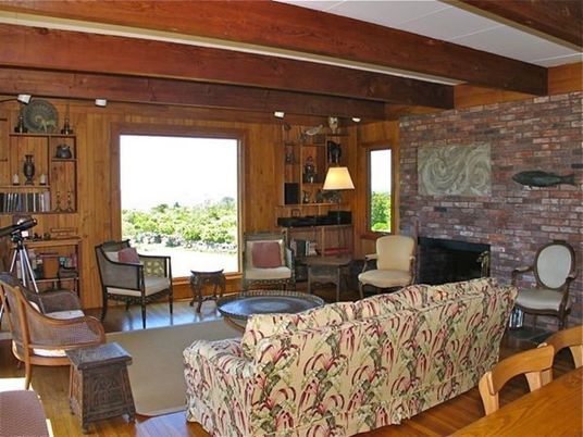 Interior, Wood Texture Flooring, Living room, Dining room, Fireplace, Wooden Beams, Wooden Ceilings, Stone Walls, Wooden Walls, Pendant Lights