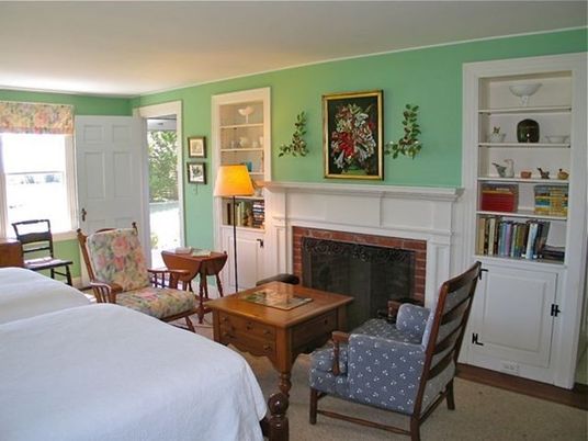 Interior, Bedroom, Fireplace, Home Office
