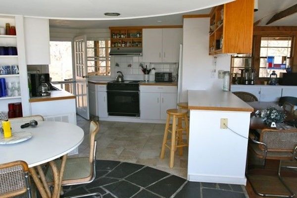 Interior, Kitchen, Recessed Lighting, Tile Countertops, Ceramic Tile