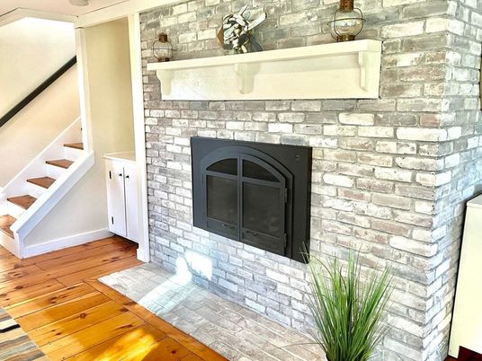 Fireplace, Interior, Stone Walls, Wood Texture Flooring