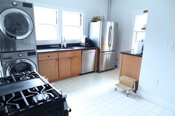 Interior, Kitchen, Tile Countertops, Washer