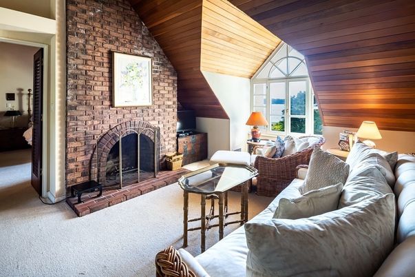 Fireplace, Interior, Living room, Stone Walls, Wooden Ceilings, Wooden Walls