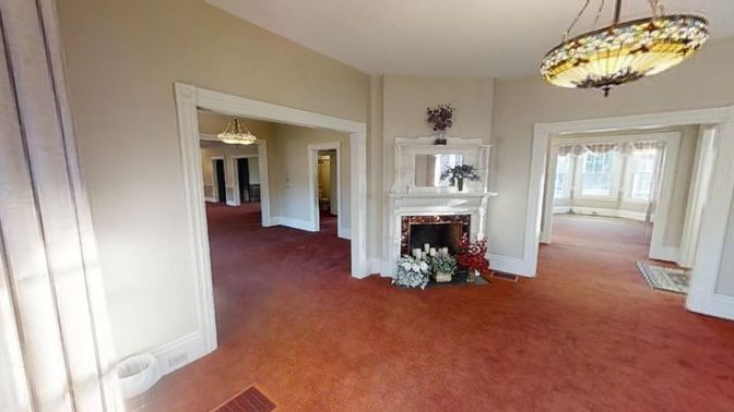 Empty room, Fireplace, Interior, Pendant Lights