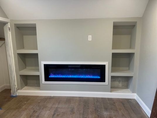 Interior, Empty room, Wood Texture Flooring, Fireplace