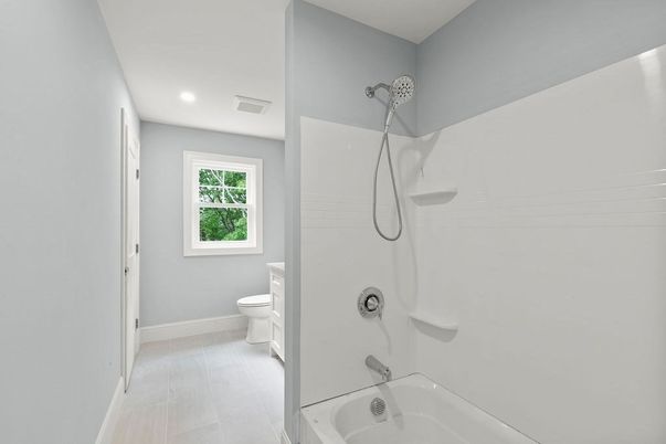 Bathroom, Interior, Recessed Lighting, Wood Texture Flooring