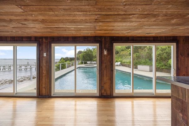 Empty room, Interior, Water, Wooden Ceilings, Wood Texture Flooring, Wooden Walls