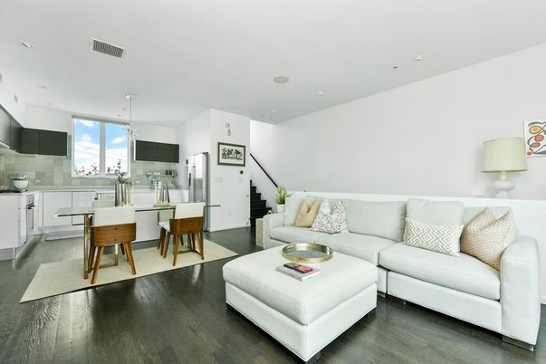 Dining room, Interior, Kitchen, Living room, Pendant Lights, Recessed Lighting, Wood Texture Flooring