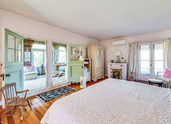 Bedroom, Fireplace, Interior, Wood Texture Flooring